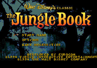 Jungle Book, The (USA) Title Screen